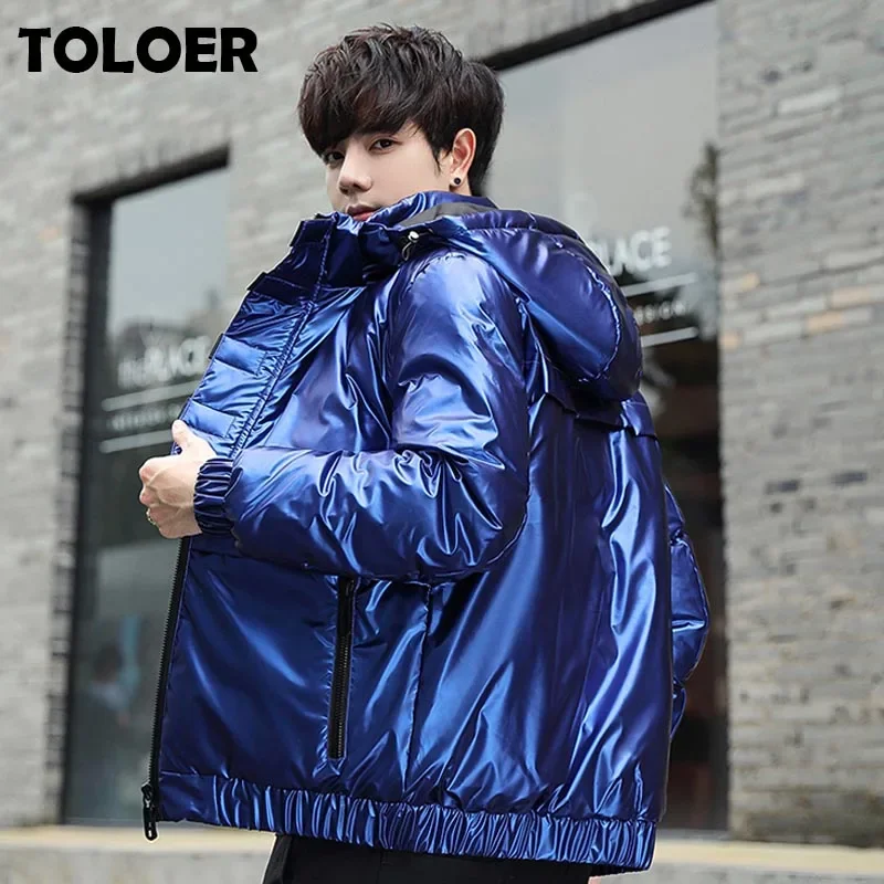 

New in Winter Warm Men Jacket Coat Casual Autumn Stand Collar Puffer Thick Hat White Duck Parka Male Men's Winter Down Jacke