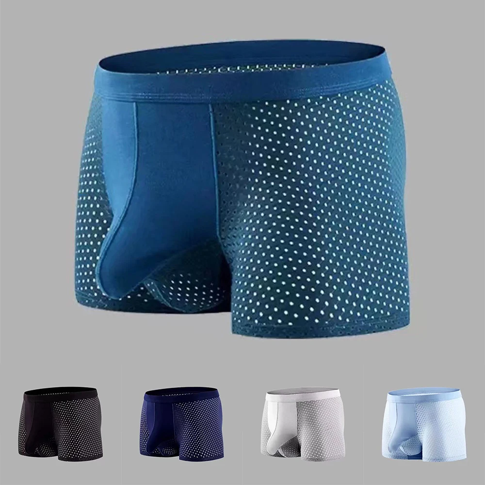 Мужское нижнее белье сетчатые боксеры сексуальные мужские трусы слон нейлоновые