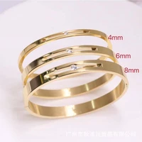 stainless steel fashion bracelet hollow diamond simple bracelet three colors available bridesmaid jewelry