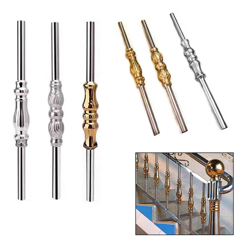 

Stainless Steel Stairs Rod Column Stair Balcony Baluster Parts Stair Barrier European Style Home Staircase Handrail Improvement