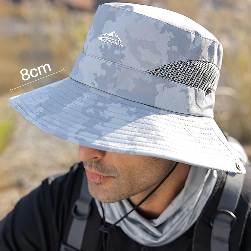 Tactical Camouflage Cap Military Multicam Sun Visors Bucket Hat Hunting Hiking Outdoor Sports Beach Wide Brim Fishing Panama Hat