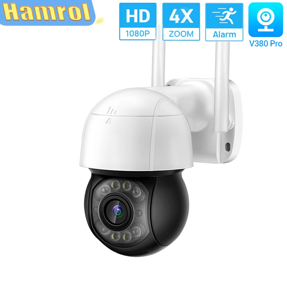 

HAMROL HD1080P Smart PTZ Wifi Camera Mini Onvif Wireless IP Camera 4xDigital Zoom Auto Tracking AI Human Detection Outdoor V380