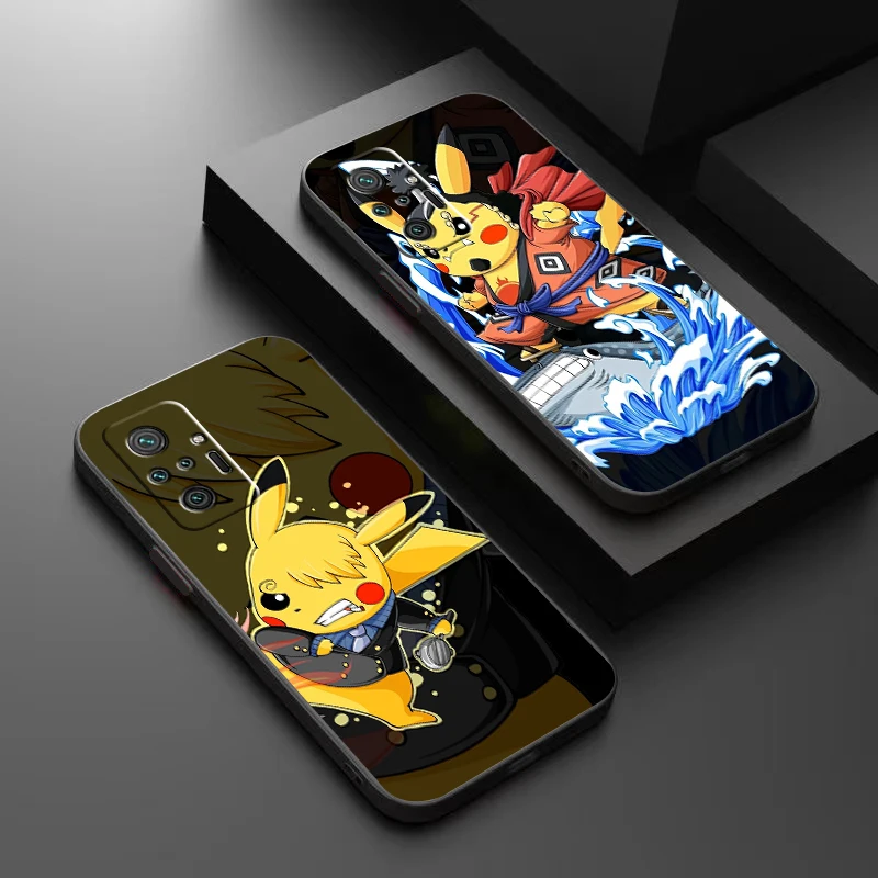 

Cartoon Pikachu Phone Case For Xiaomi Redmi 7 8 7A 8A 9 9i 9AT 9T 9A 9C Note 7 8 2021 8T 8 Pro Silicone Cover Coque Funda Black