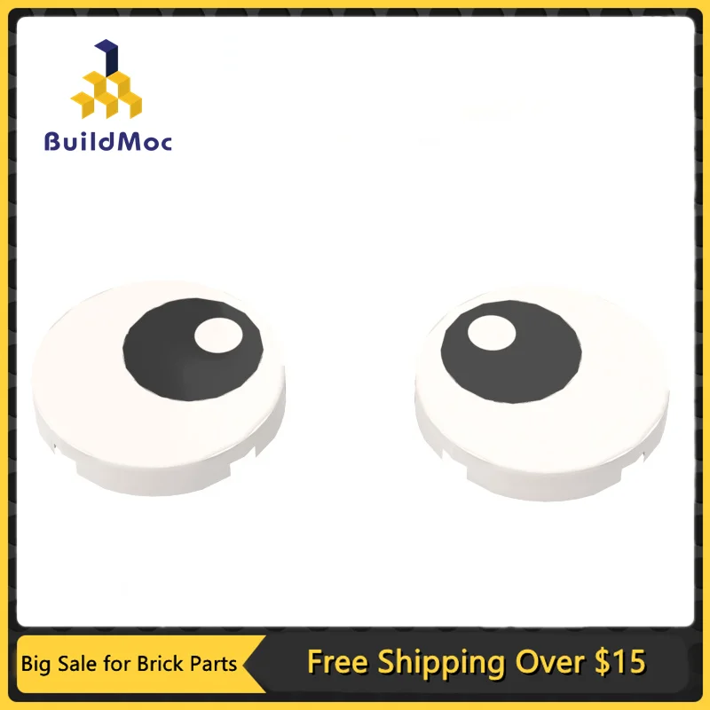 10 шт., детали MOC 14769 pr1003, рисунок с большими глазами, 2x2, Совместимые Кирпичи, сборные строительные блоки, детские конструкторы, игрушка-пазл, подарок