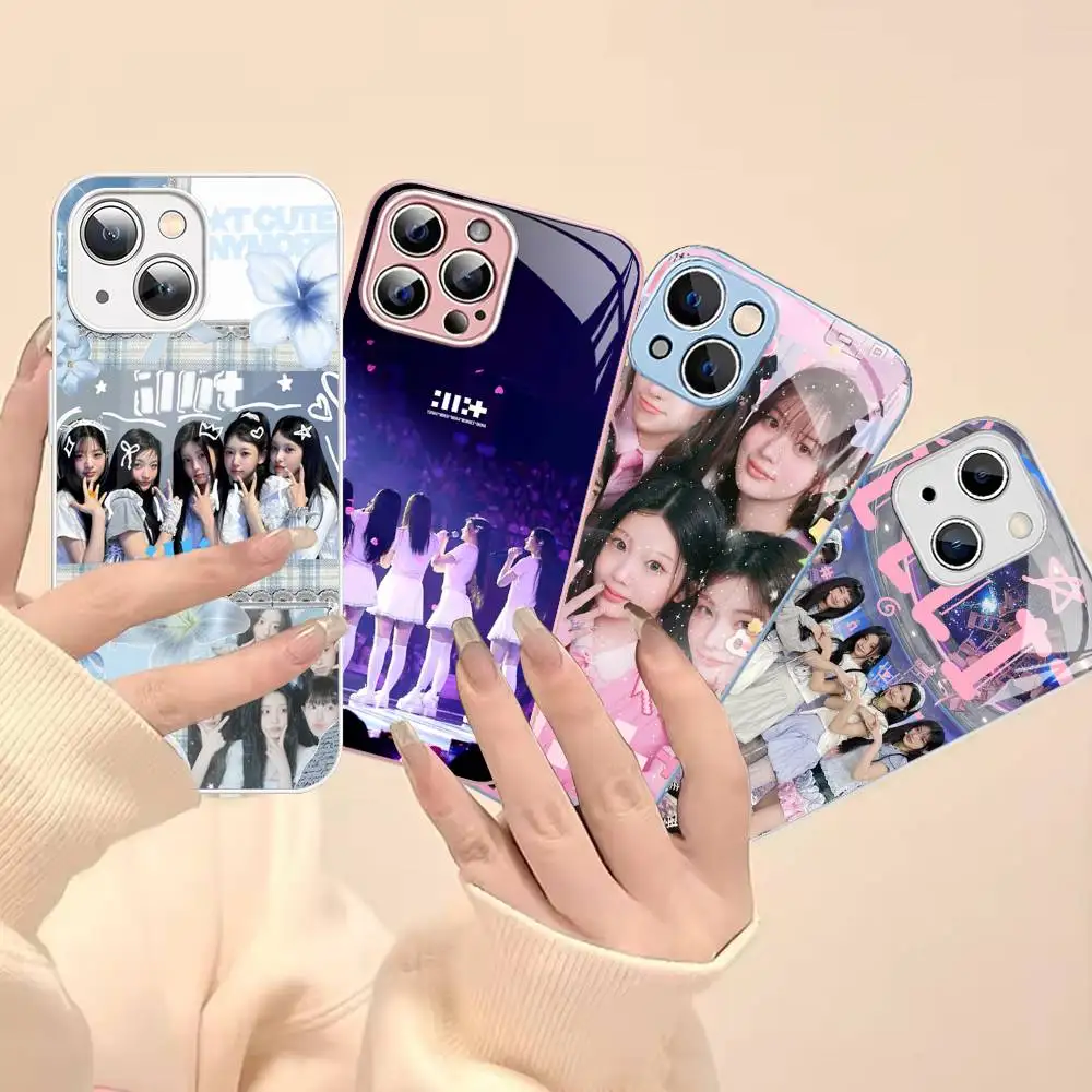 Фото Защитное стекло Kpop Group I-Illit для iPhone 14, 13, 12, 11 Pro, Mini, XS MAX, 14Plus, X, XS, XR. №1