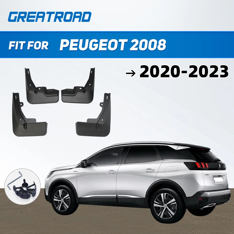 

Автомобильный брызговик для Peugeot 2008, аксессуары 2022 2021 2020 2019 ~ 2013, переднее и заднее крыло, брызговики, брызговики 2018 2017