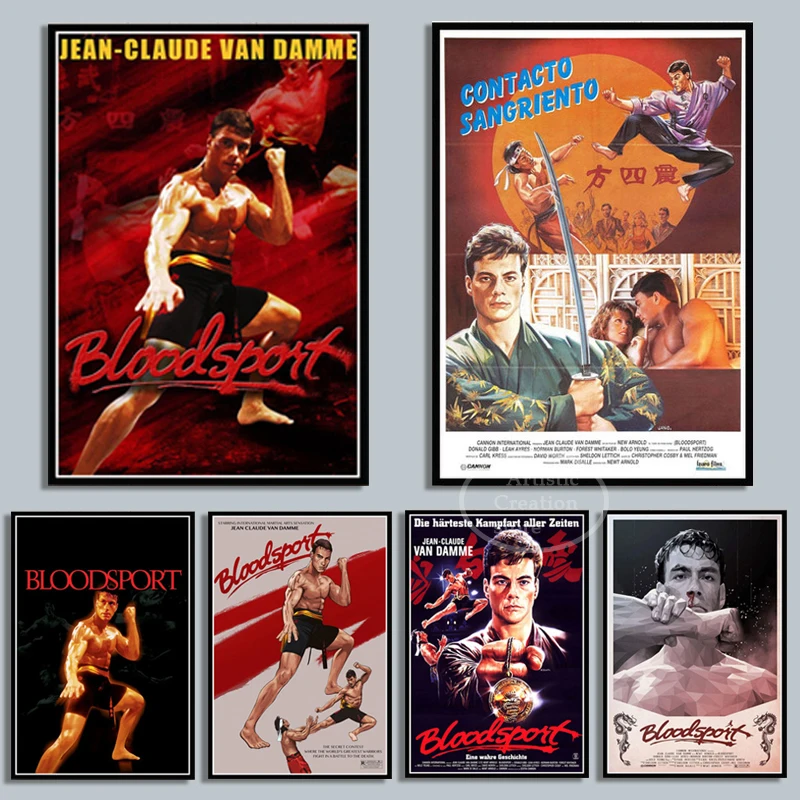 Винтажный кинопостер Bloodsport 1988 фильм Жан-Клод кунг-фу Картина на холсте HD принты