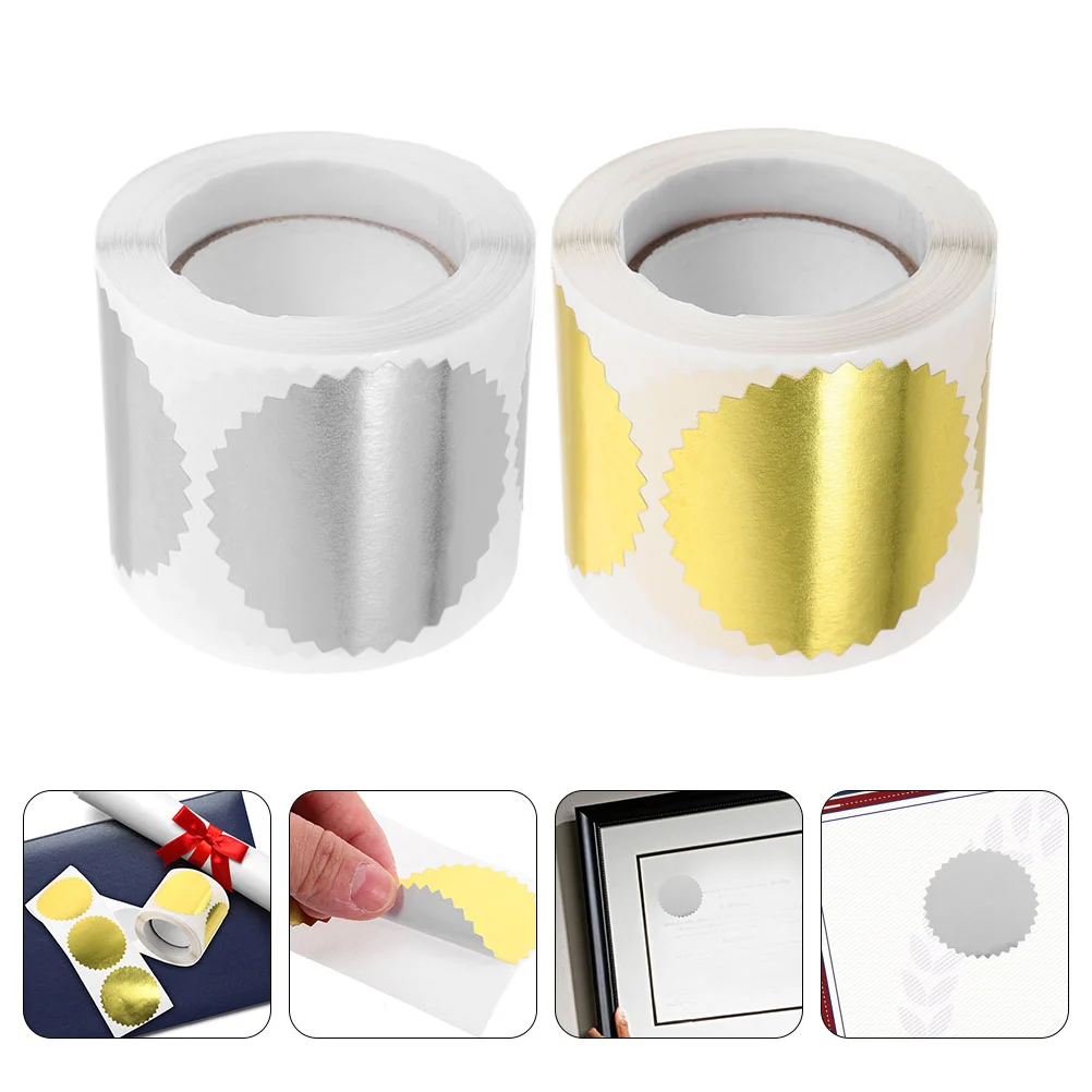 2 рулона наклейки на шестерню нотарная печать золотой тисненый конверт штамп