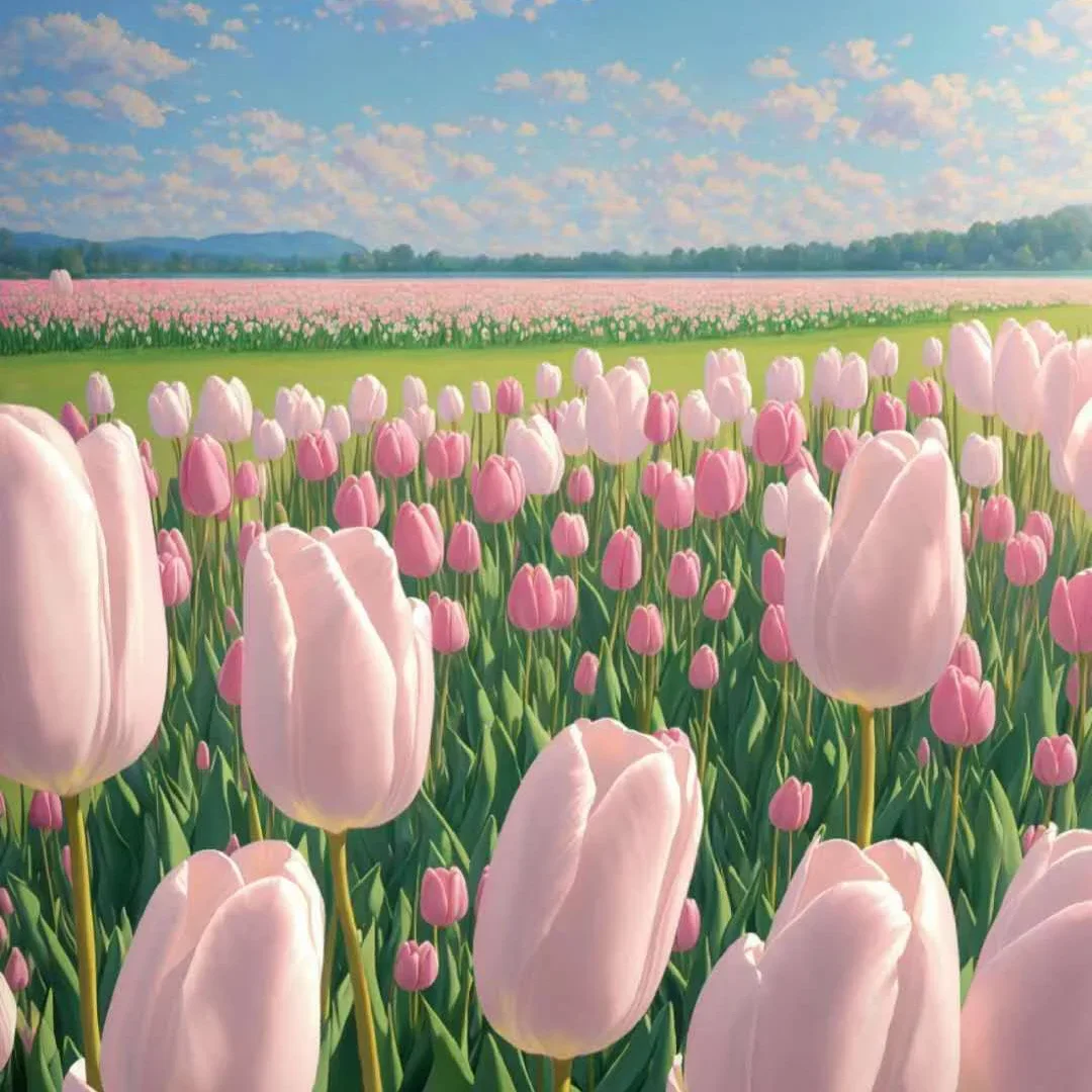 

038913379Digital oil painting hand-colored digital painting hanging painting plant landscape beautiful decorative painting