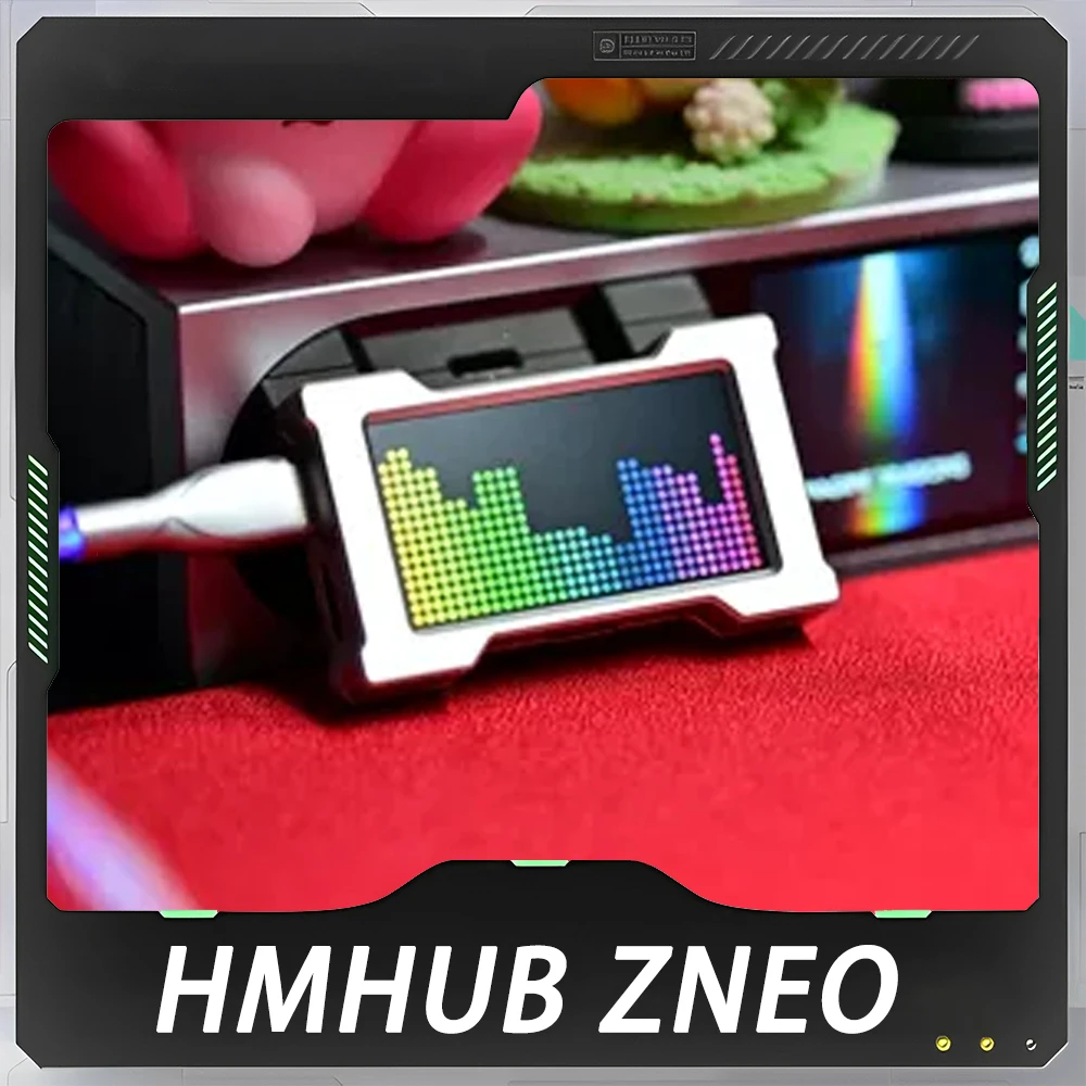 Фото HMLAB ZNEO Игровой USB-хаб — 2-3 порта, независимое питание, 8 кГц, с экраном, стильный дизайн для игровой атмосферы, настройка рабочего стола, индивидуальные подарки №1
