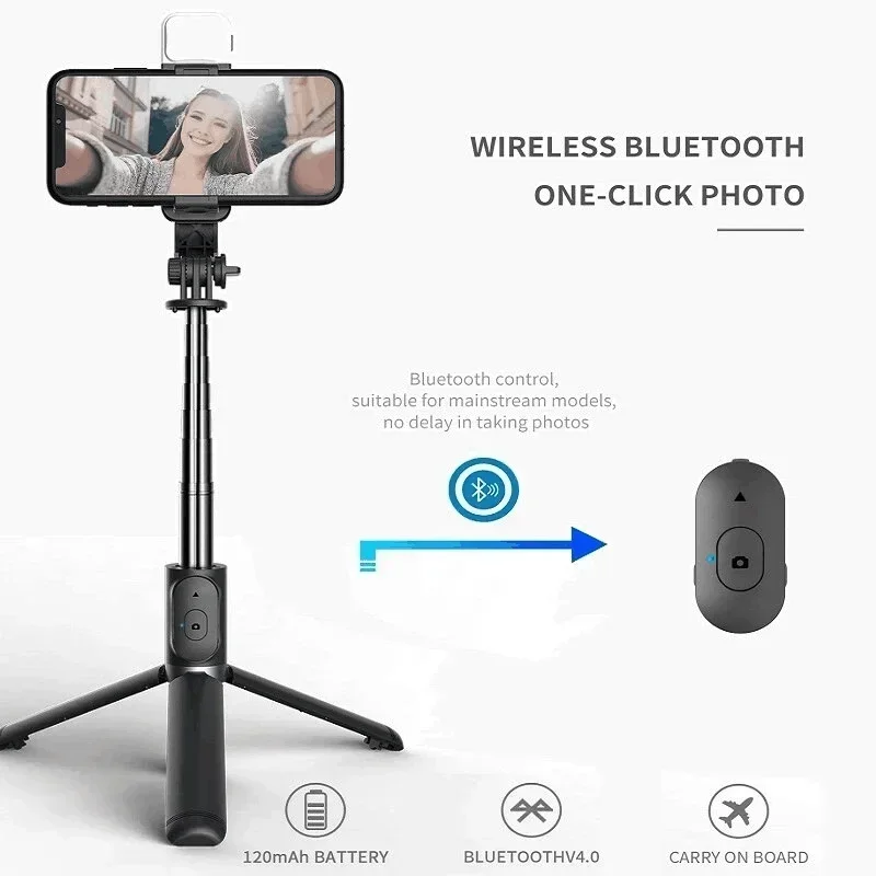 Палка для селфи беспроводная Bluetooth-палка с заполняющей подсветкой складной