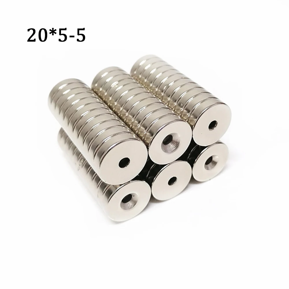 

3/5/7/10 Pcs 20x5-5 mm Round NdFeB Neodymium Magnet N35 Super Powerful Small imanes Permanent Magnetic Disc 20x5 Hole 5 mm