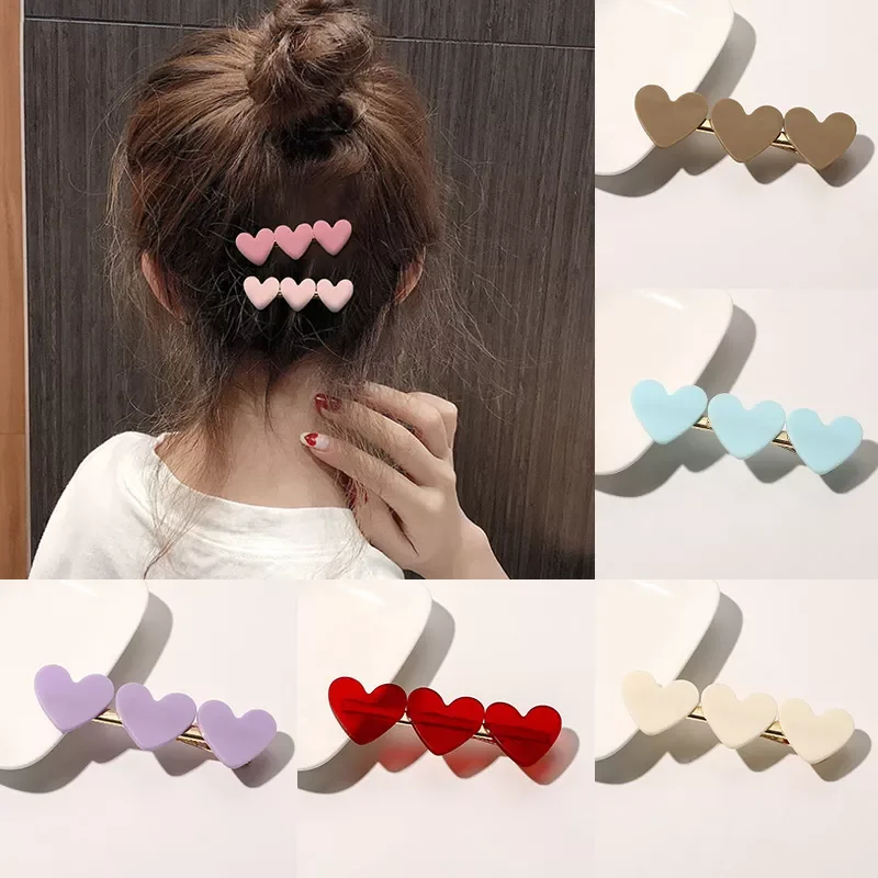 

1Pcs Children Cute Colors Heart Ornament Hair Clips Girls Sweet Barrettes Acrylic Hairpins Kid Hair Accessories