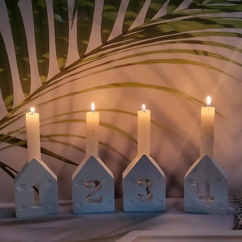 4 шт. 1-4 звезды номер подсвечник силиконовая форма набор украшений декор ремесла