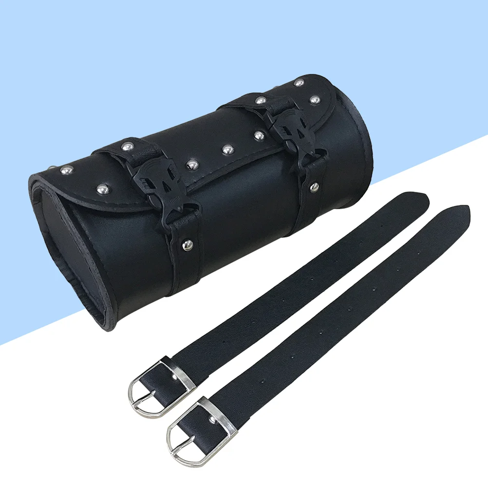 

Motorcycle for Storage Bag Tool Bags Mounting Strap Black Waterproof PU Universal Saddlebag 1 pc