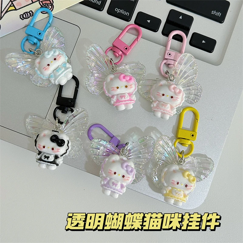 Sanrio Butterfly Hello Kitty брелок с рисунком KT Cat для ключей кулон чехол наушников