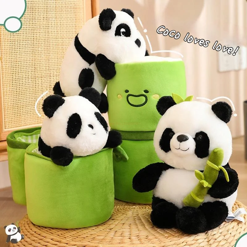 

Bamboo Tube Panda Plush Toys Creative National Treasure Souvenirs Into Dolls Plushie Toys Doll Kawaii Peluche Childr