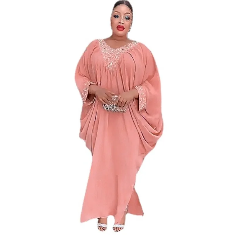 

Африканские платья больших размеров для женщин, Осеннее Африканское вечернее платье с V-образным вырезом, длинное свадебное платье, мусульманская мода, африканская одежда