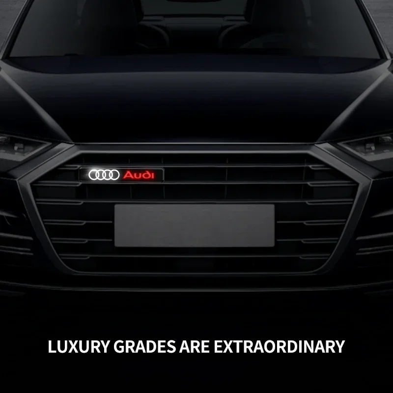Наклейка на переднюю решетку эмблема автомобиля светодиодная подсветка для Audi