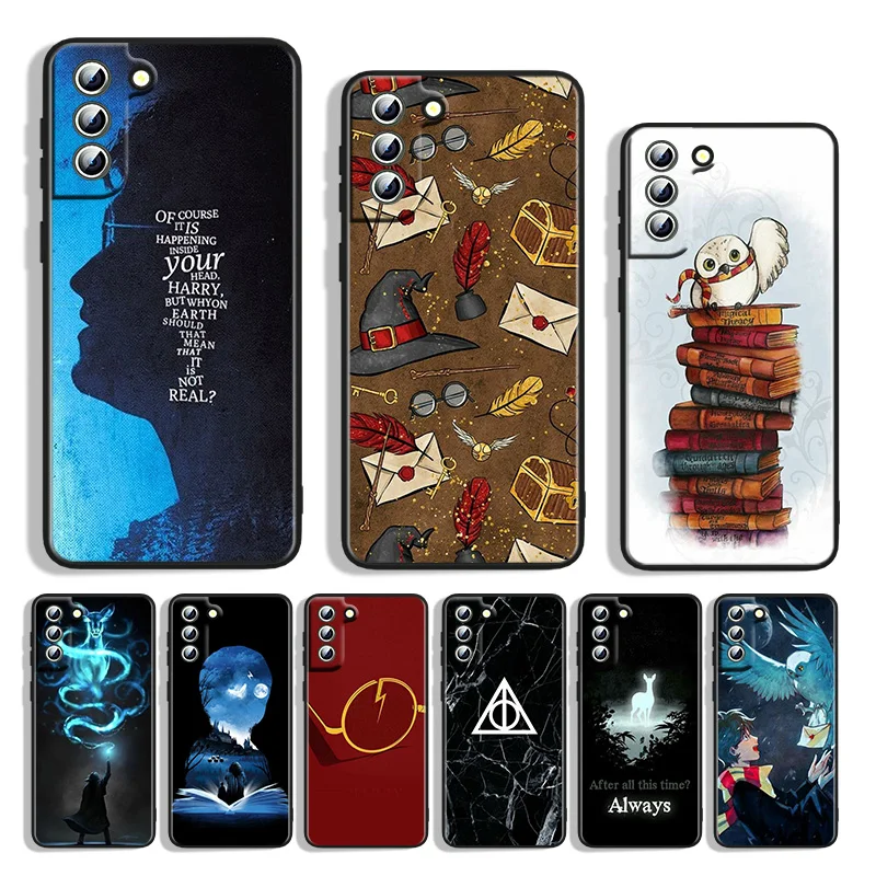 

Potters Wand Harries Phone Case For Samsung S22 S21 S20 FE S10e S10 S9 S8 Note 20 10 Ultra Plus Lite Black Cover