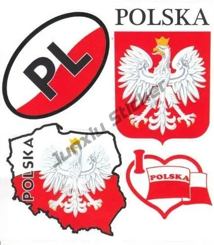 Фото Креативные наклейки Polart, полированный флаг, карта крест и сердце, карта Польши, виниловые наклейки, наклейка, автомобильные аксессуары KK13cm №2