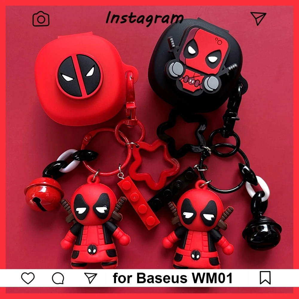 

New Cartoon Cover for Baseus WM01 TWS / Baseus WM02 Earphone Case Accessories Wireless Headphone Silicone Box Charms