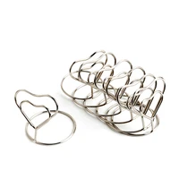 24 pcs stainless steel creative heart shape holder circle stereo note pad table number holders menu clipssilver