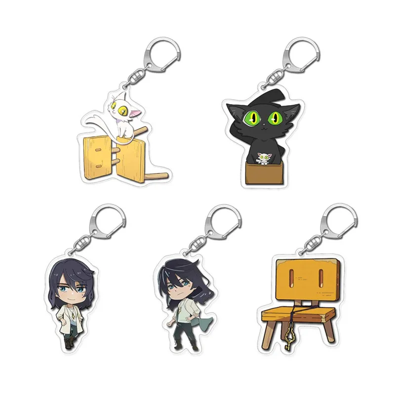 Anime Suzuki No Tojimari keychain Daijin Cat Iwado Acrylic Key chains Pendant llaveros chaveiro For Men Women Key Ring Jewelry