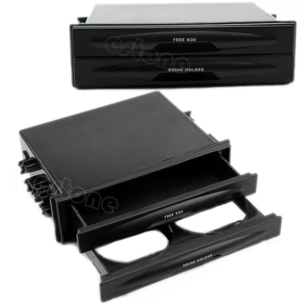 

Universal Car Double Din Radio Pocket Drink-Cup Holder Storage Box Newest