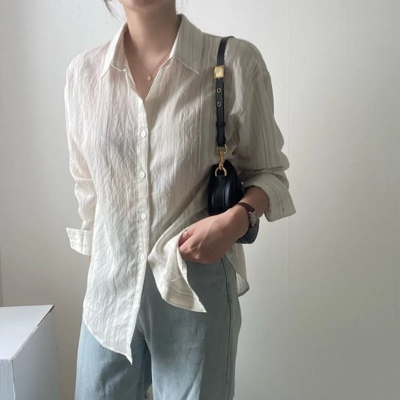 Рубашка и блузка с длинным рукавом простые темпераментные блузки