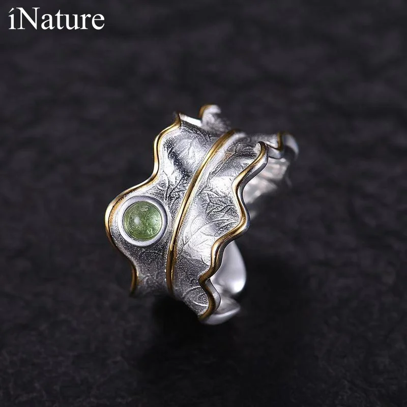 

Женское кольцо из серебра 925 пробы с натуральным турмалином