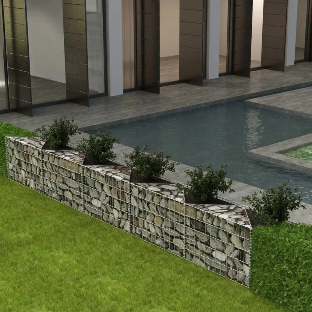 

Gabion Basket, Galvanised Steel Outdoor Privacy Screen, Garden Decoration 300x30x50 cm