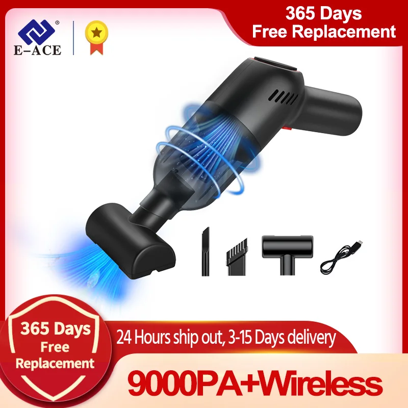 

E-ACE M17 Портативный Ручной Автомобильный дом пылесос для ковров Высокая мощность 9000 ПА беспроводной влажный и сухой вакуумный пылеуловитель
