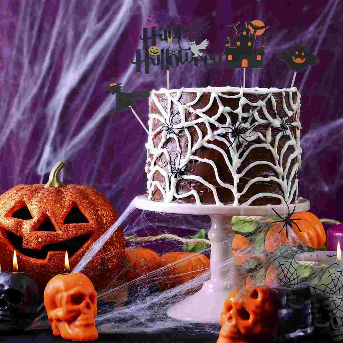 

10pcs Haunted House Cake Party Toppers Cupcake Toppers Witches Cake Picks Picks