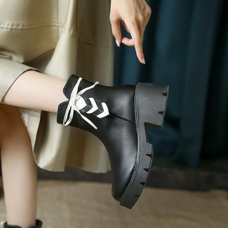 

Модные толстые ботинки высокого размера, модные короткие ботинки в стиле ретро, Новинка весна-лето 2023