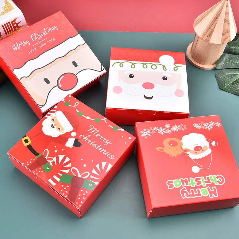 

5 шт. Рождественская коробка для печенья, новогодний подарок для вечеринки, коробка для конфет ручной работы, коробка для печенья, Рождестве...