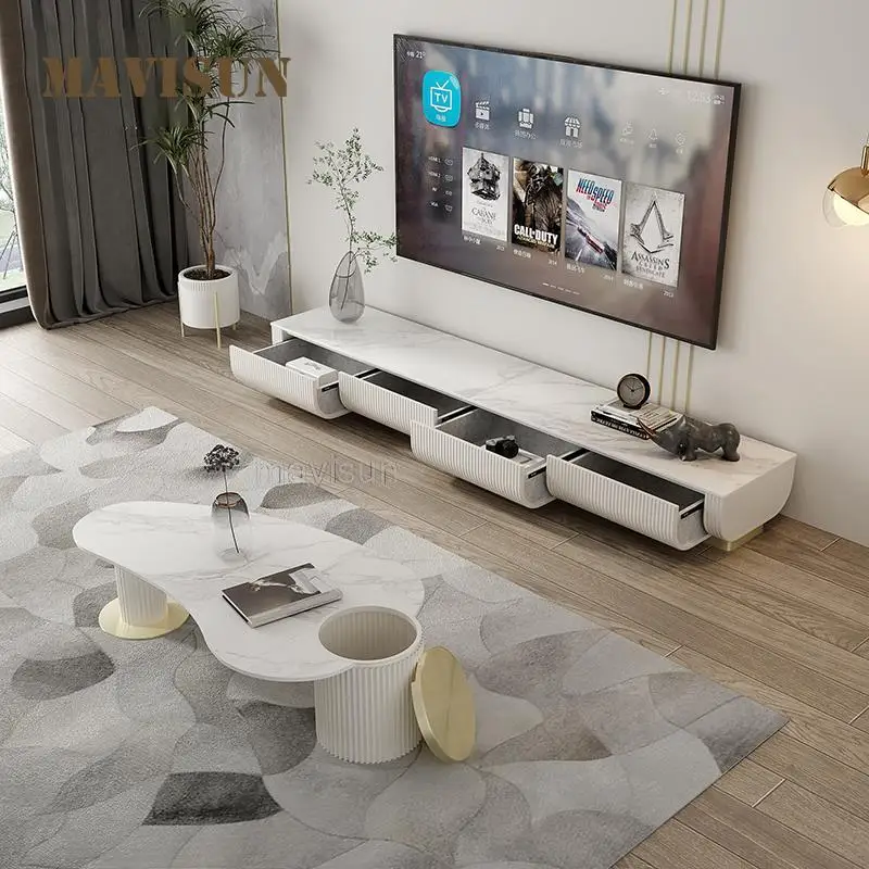 

Tv Cabinet Tea Table Combination Modern Simple Small Family New Tv Cabinet Ground Cabinet Living Room Furniture