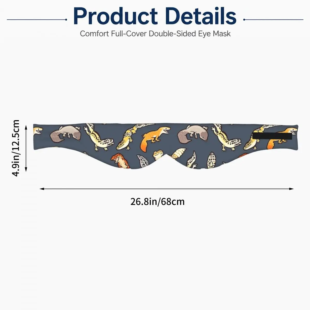 Фото Маска для сна Chub Geckos In Dark Grey, светонепроницаемая, портативная, для девочек и мальчиков, для дома, сна, вечеринок, повязка на глаза. №2