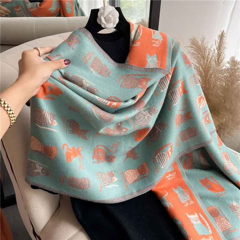 

Warm Cashmere Winter Shawl for Women Scarf Pashmina Warps Female Thick Blanket Bufanda Echarpe Long Lady Soft Bandana Scarves