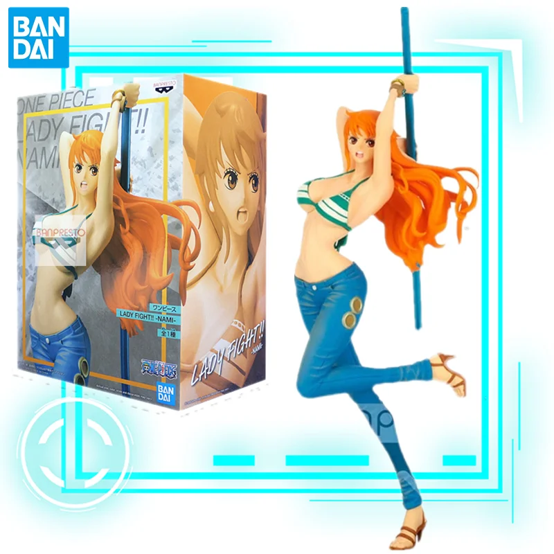 

In Stock BANDAI Original BP One Piece 20cm Lady Fight Nami Combat Form Weather Stick PVC Action Figure Collectible Model Toy