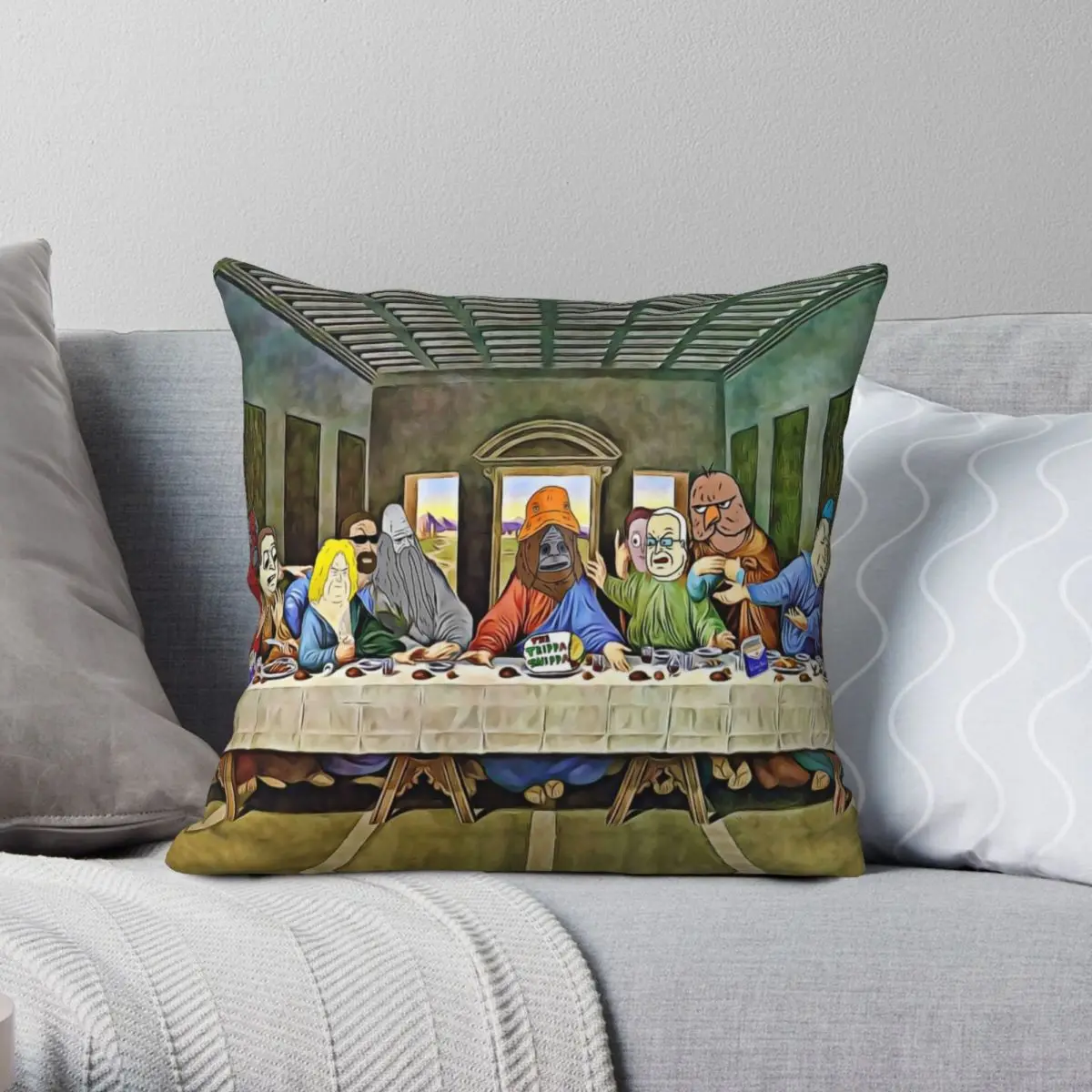 

Last Supper Of Browntown Square Pillowcase Polyester Linen Velvet Pattern Zip Decor Throw Pillow Case Home Cushion Cover
