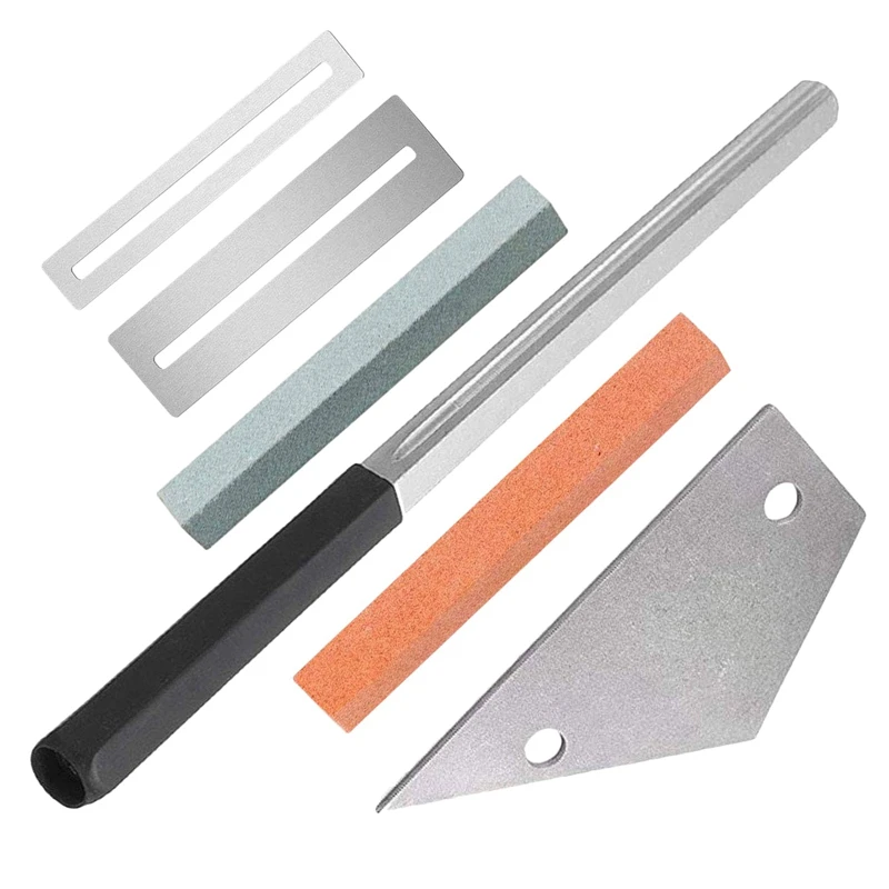 

Guitar Luthier Tool Kit Guitar Fret Crowning Luthier Dressing File With Narrow/Medium/Wide 3 Edges, Stainless Steel Fret Rocker,