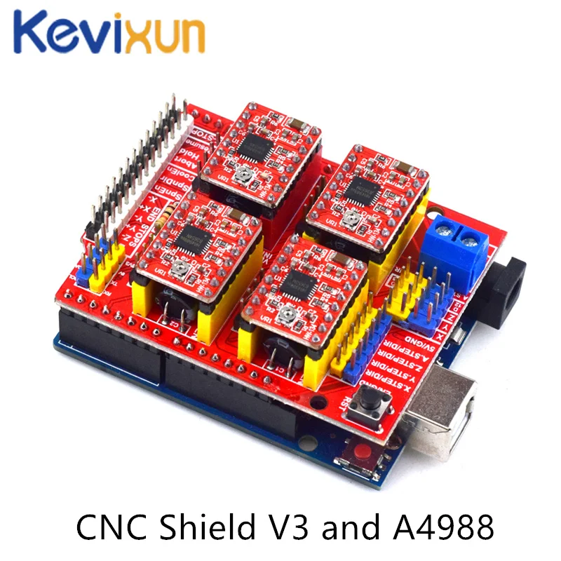 New CNC Shield V4 shield v3 Engraving Machine / 3D Printer / A4988 Driver Expansion Board for arduino Diy Kit