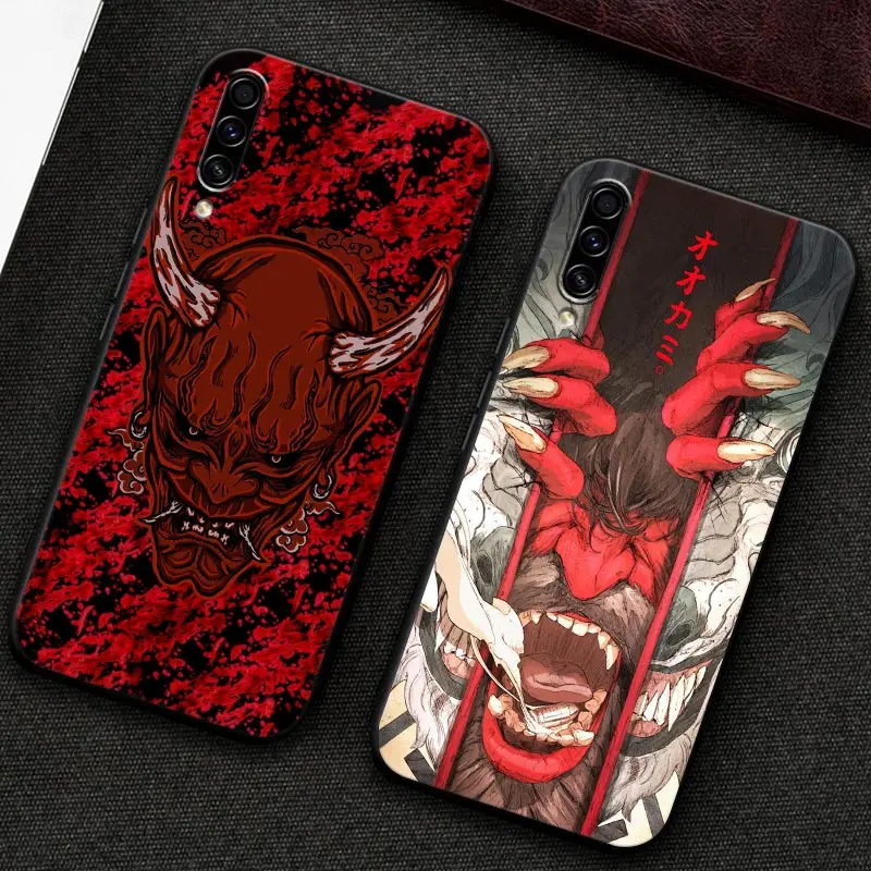 

Soft Case For Samsung Galaxy A30 A30S A50 A50S A10S A70 A20 A10 A40 A7 A9 Silicone Cover Japan Oni Samurai Yokai Mask Dragon Art