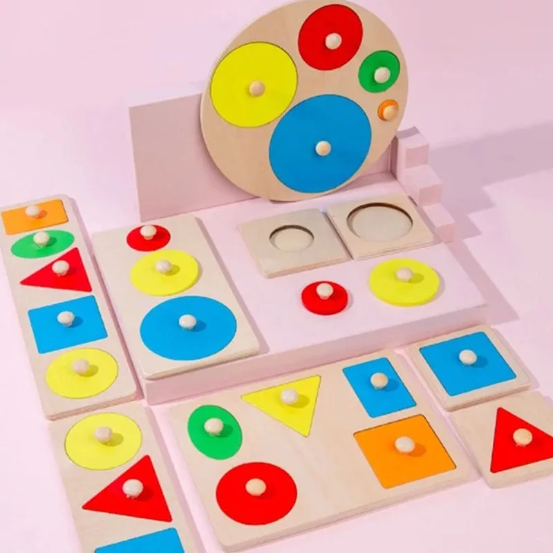 Деревянная игрушка Монтессори 1 шт. схватываемая доска геометрической формы