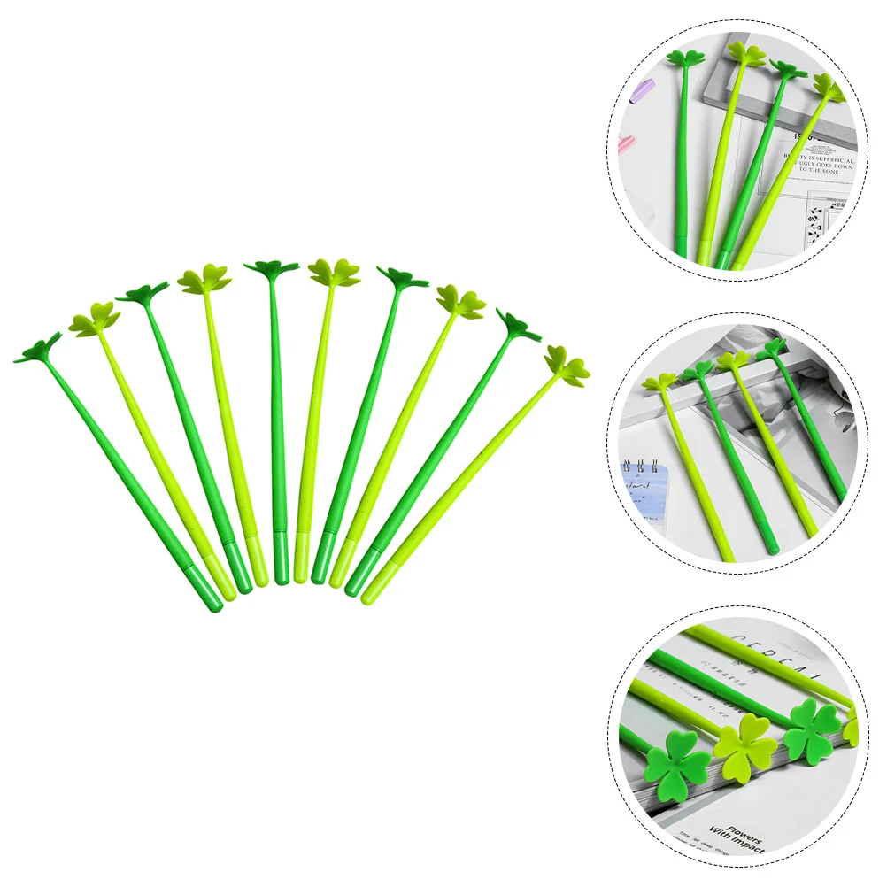 

10 Pcs Pen Four-leaf Shape Ink Office Signature Writing Kawaii Pens Soft Rubber Gel Student Erasable