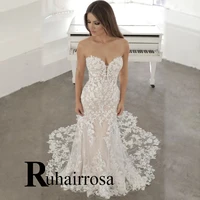 ruhair advanced wedding gown for bride elegant court train back button mermaid sweetheart personalised vestido de casamento
