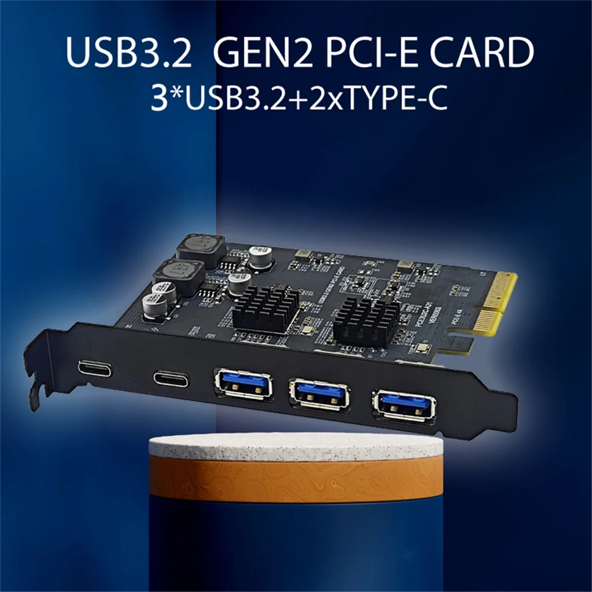 Адаптер PCI Express X4 на 2 порта типа C + 3 USB3.2 Gen2 10 Гбит/с ASM3142 чип VL822 Карта расширения USB
