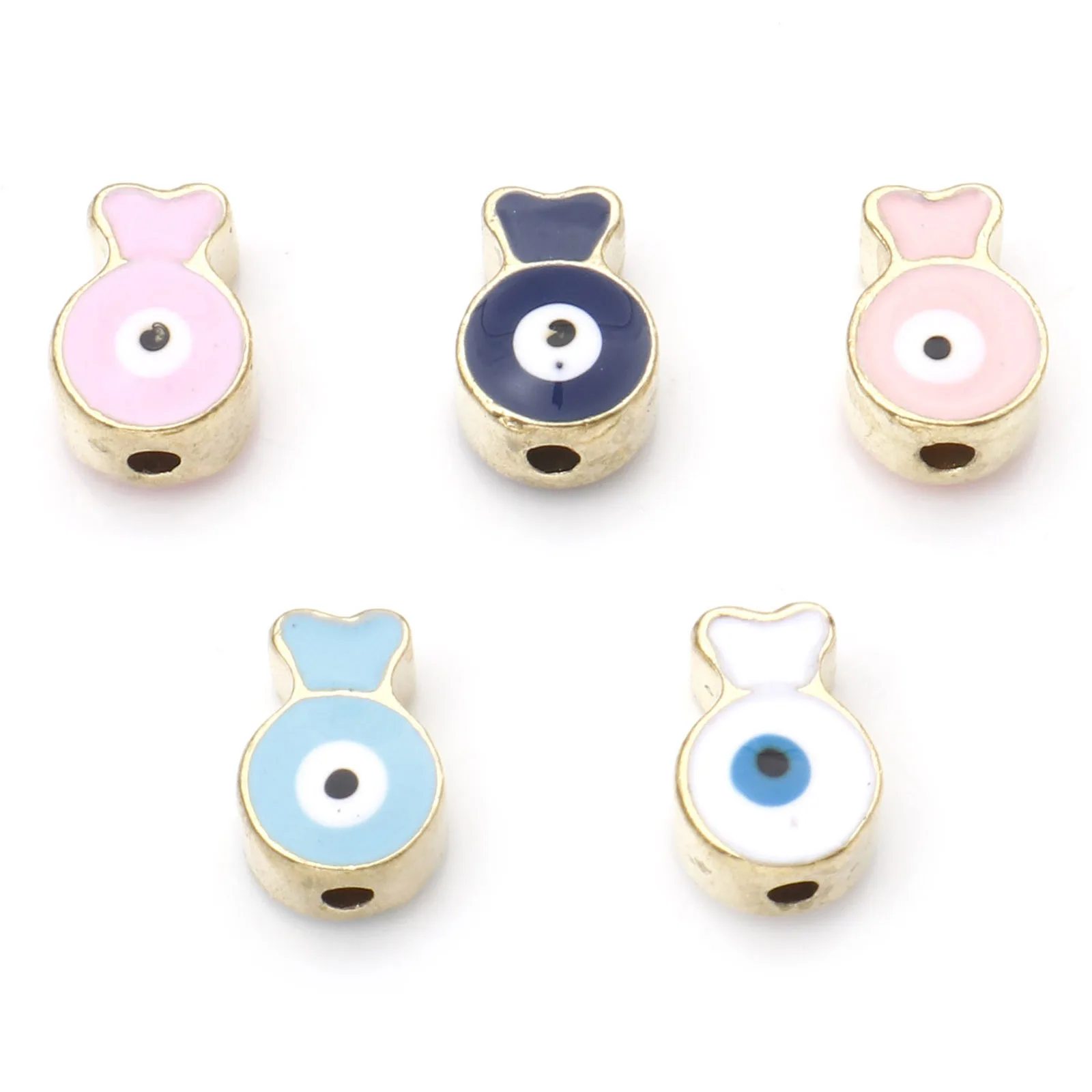 10 шт., металлические бусины для украшения ожерелья, 10 х7 мм