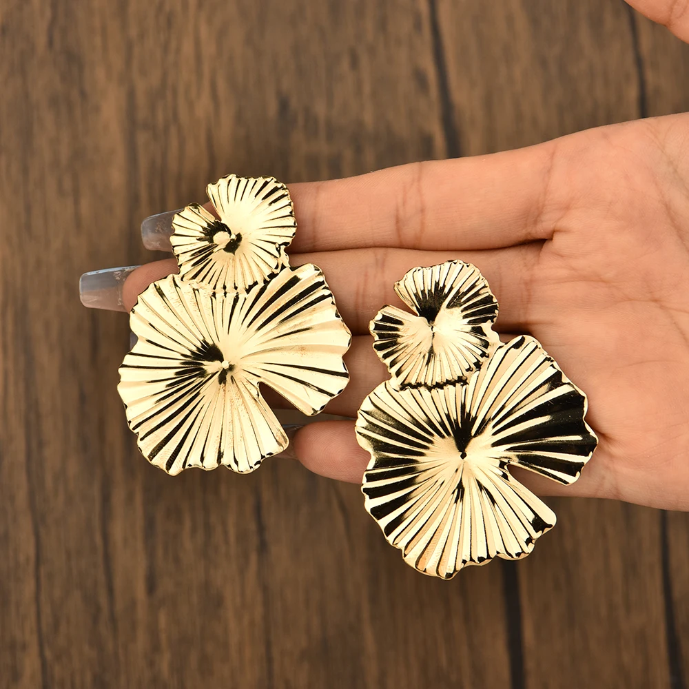 New Style Glossy Flower Pendant Earrings For Women Fashion Simple Ladies Wedding Anniversary Gift Jewelry Wholesale Direct Sales